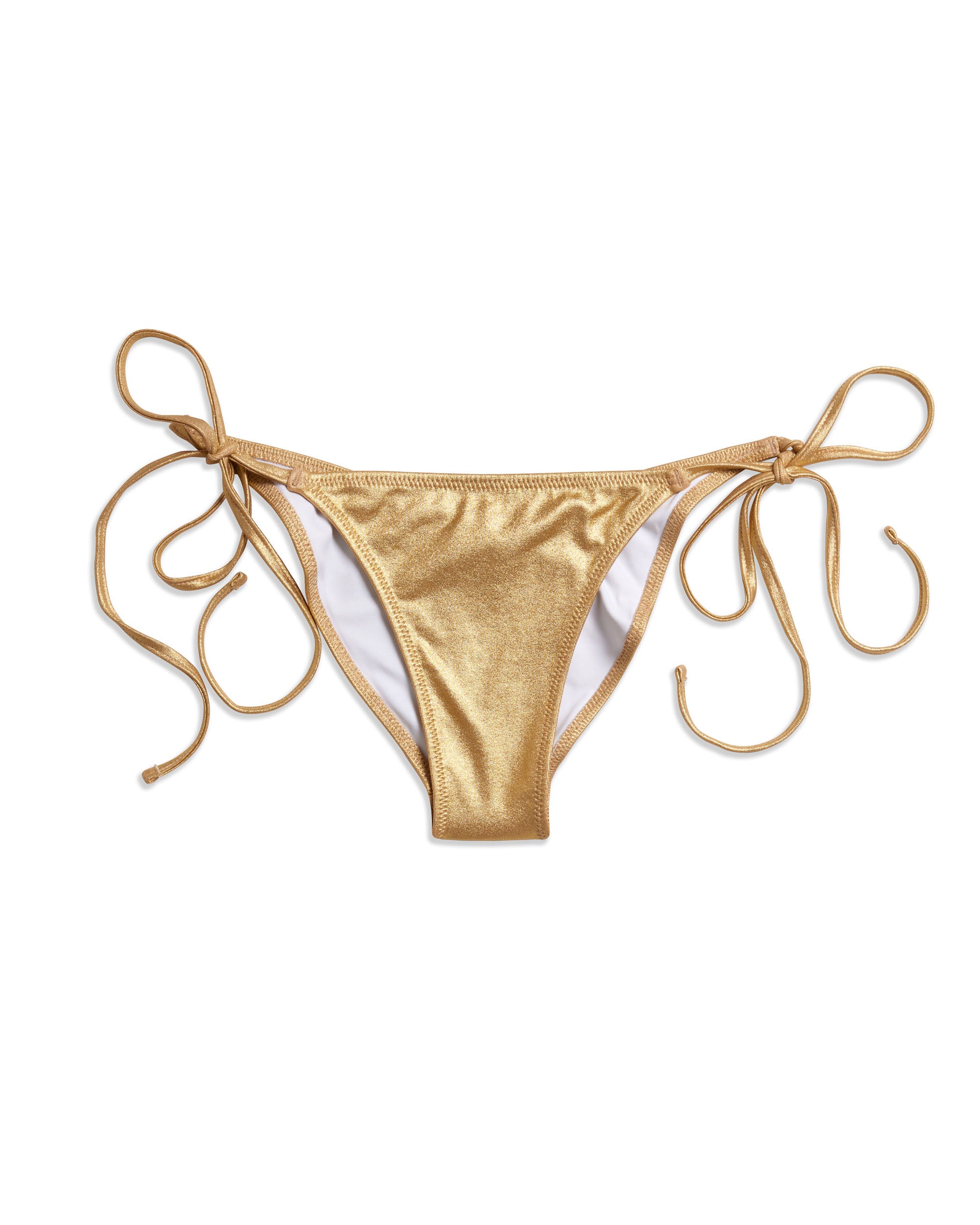 Golden Chrome Tie-Side Bikini Bottom