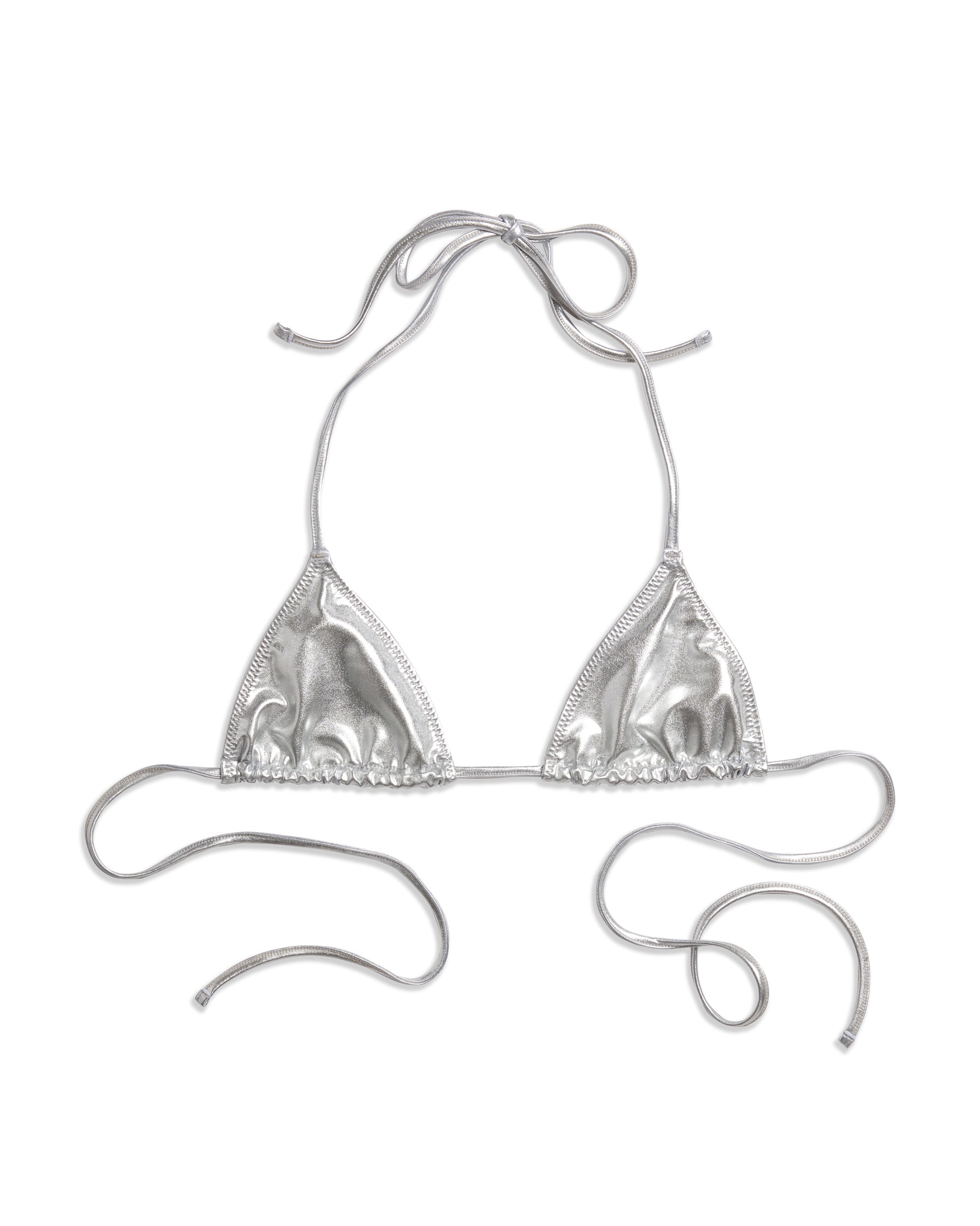 Silver Chrome Bikini Top