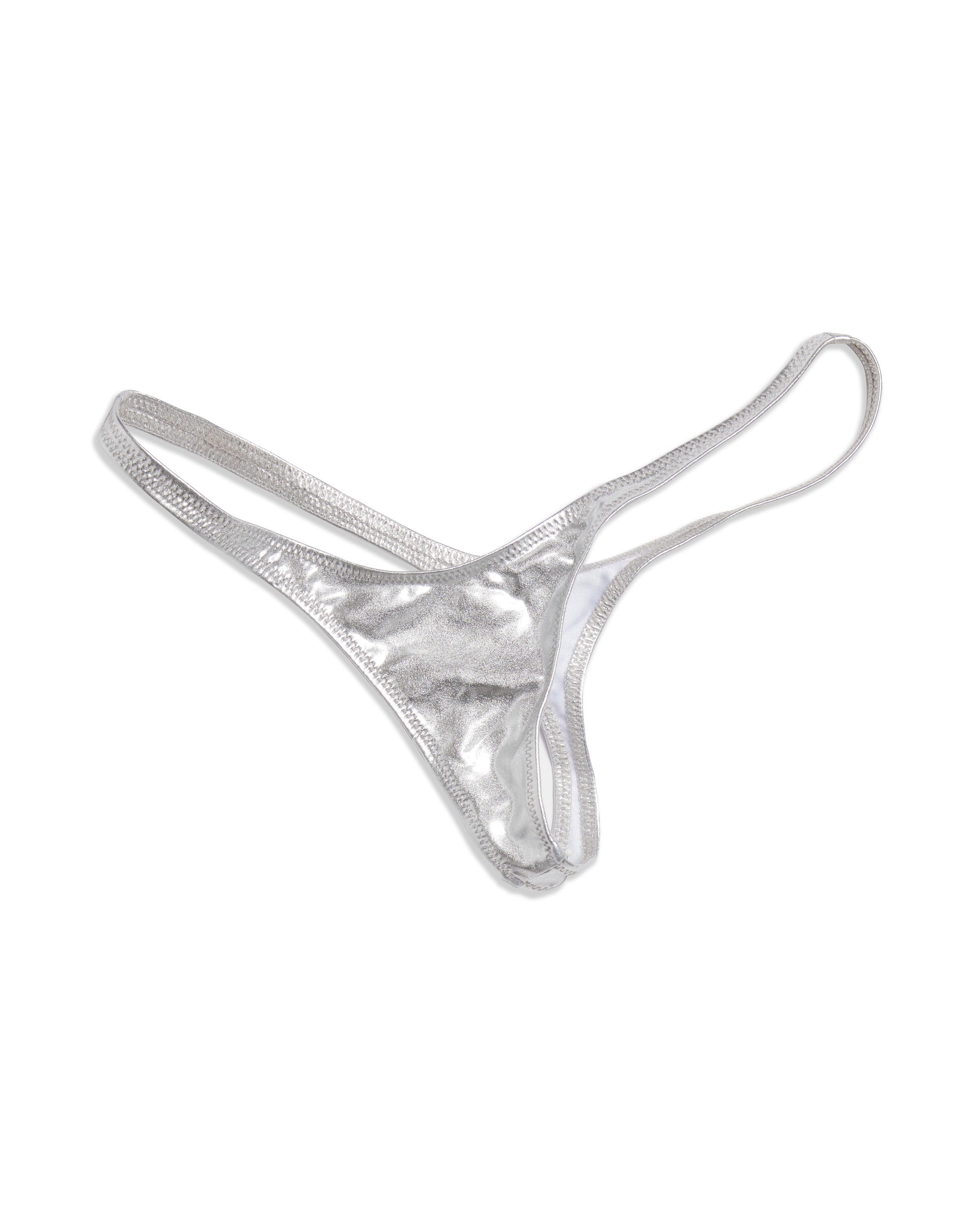 Silver Chrome Bikini Thong
